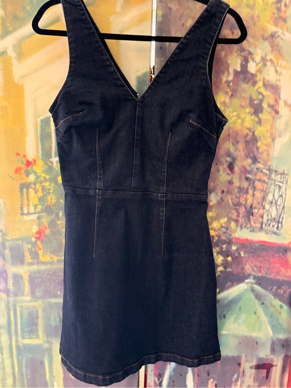 Topshop Moto Dark Indigo Denim Mini Dress - Size 6